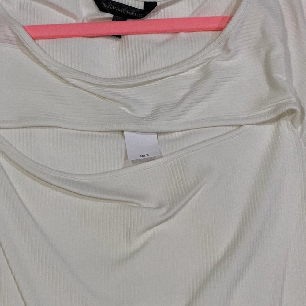 Banana Republic Cream Ribbed Blouse